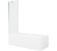 Mexen Cubik baignoire rectangulaire 150 x 70 cm avec habillage et paroi de douche à 1 panneau 60 cm, transparent, chrome 22084 5905315203113