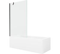 Mexen Cubik baignoire rectangulaire 150 x 70 cm avec revêtement et paroi de douche à 1 volet 100 cm, transparent, noir 22101 5905315203274