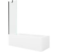 Mexen Cubik Baignoire rectangulaire 160 x 70 cm avec paroi de douche, noir