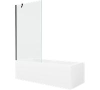 Mexen Cubik baignoire rectangulaire 170 x 70 cm avec habillage et pare-douche à 1 volet 90 cm, transparent, noir 22160 5905315202963