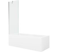 Mexen Cubik baignoire rectangulaire 170 x 70 cm avec habillage et paroi de douche à 1 volet 60 cm, transparent, chrome 22145 5905315202819