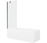 Mexen Cubik baignoire rectangulaire 170 x 70 cm avec tablier et paroi de douche à 1 volet 70 cm, transparent, noir 22158 5905315202949
