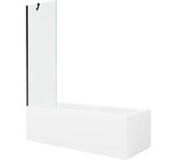 Mexen Cubik receveur rectangulaire 160 x 70 cm avec paroi de douche, noir/tra...