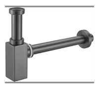 Mexen demi-siphon de lavabo carré, gris canon brossé - 79960-66 2301 5907709116436