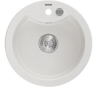 Mexen Diego évier en granit 1 bac 488 x 480 mm, blanc, siphon chromé - 6512481000-20 4034 5907709194557