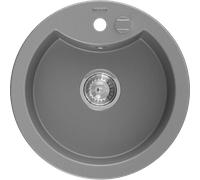 Mexen Diego évier en granit 1 bac 488 x 480 mm, gris, siphon chromé - 6512481000-71 4036 5907709194588