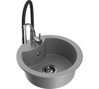 Mexen Diego évier en granit 1 bac avec robinet de cuisine Aster, gris - 6512-71-73450-07-B 19189 5905315046437