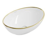 Mexen Elza lavabo à poser 40 x 33 cm, bord blanc/or - 21014005 1128 5907709191488