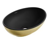 Mexen Elza lavabo à poser 40 x 33 cm, noir mat/doré - 21014026 21403 5907709156548