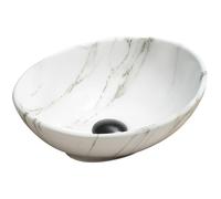 Mexen Elza lavabo à poser 40 x 33 cm, pierre blanche - 21014091 2329 5907709191495