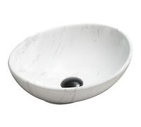 Mexen Elza lavabo à poser 40 x 33 cm, pierre blanche - 21014092 2327 5907709191501