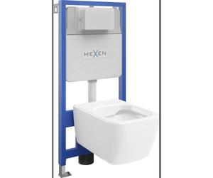 Mexen ensemble encastré WC cadre Fenix Slim avec cuvette WC Margo, blanc brillant - 6103342XX00 12966 5907709163393