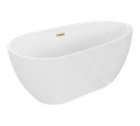 Mexen Eos Baignoire autoportante 170 x 75 cm blanc/or trop-plein avec siphon