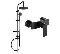 Mexen Erik ensemble de douche apparent avec douche de tête et robinet de douche Cetus, noir - 744340205-70 6101 5907709181847