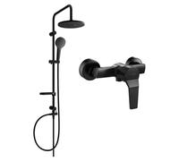 Mexen Erik ensemble de douche apparent avec pommeau de douche et robinet de douche Caro, noir - 746640205-70 6129 5907709182165