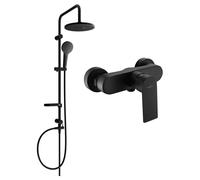 Mexen Erik ensemble de douche en saillie avec douche à effet pluie et robinet de douche Royo, noir - 72240205-70 6077 5907709181618