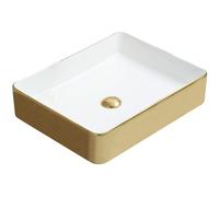 Mexen Estela lavabo à poser 50 x 40 cm, blanc/or - 22105053 2245 5907709191358