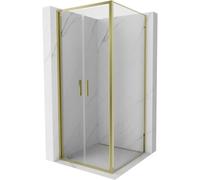 Mexen Exo-B Duo cabine de douche pivotante 70 x 70 cm, transparent, dorée - 814-070-070-50-00 58724 5905315570192