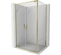 Mexen Exo-BR Duo cabine de douche pivotante 80 x 75 cm, transparente, dorée - 8182-080-075-50-00 58880 5905315573049