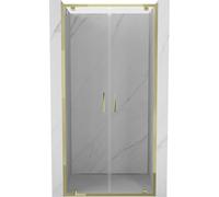 Mexen Exo-BR Duo portes de douche doubles à charnières 80 cm, transparentes, dorées - 8182-080-000-50-00 59106 5905315970848