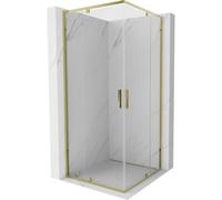 Mexen Exo-R Duo cabine de douche carrée pivotante 70 x 70 cm, transparente, dorée - 8110-070-070-50-00 57575 5905315970022