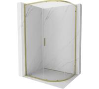 Mexen Exo-S cabine de douche quart de cercle coulissante 90 x 80 cm, transparente, dorée - 8131-090-080-50-00 57682 5905315970152