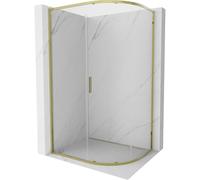 Mexen Exo-S cabine de douche semi-circulaire coulissante 100 x 80 cm, transparent, dorée - 8131-100-080-50-00 57701 5905315970169