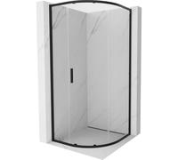 Mexen Exo-S cabine de douche semi-circulaire coulissante 80 x 80 cm, transparente, noire - 8131-080-080-70-00 54966 5905315938220