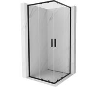 Mexen Exo-S Duo cabine de douche carrée coulissante 70 x 70 cm, transparente, noire - 8111-070-070-70-00 54925 5905315938039
