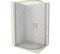 Mexen Exo-S Duo cabine de douche semi-circulaire coulissante 100 x 90 cm, transparent, or - 8132-100-090-50-00 57756 5905315970268