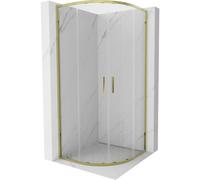 Mexen Exo-S Duo cabine de douche semi-circulaire coulissante 80 x 80 cm, transparent, dorée - 8132-080-080-50-00 57735 5905315970220