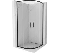 Mexen Exo-S Duo cabine de douche semi-circulaire coulissante 90 x 90 cm, transparent, noir - 8132-090-090-70-00 54953 5905315938411
