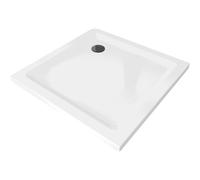 Mexen Flat bac de douche carré slim 100 x 100 cm, blanc, siphon noir - 40101010B 13194 5907709164239