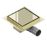 Mexen Flat-Q M13 siphon de sol carré 12 x 12 cm, doré - 1510012 956 5907709190009