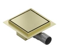 Mexen Flat-Q M13 siphon de sol carré 12 x 12 cm, or brossé - 1A10012 83775 5905315987471