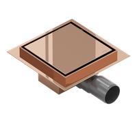 Mexen Flat-Q M13 siphon de sol carré 12 x 12 cm, or rose - 1610012 83757 5905315986498