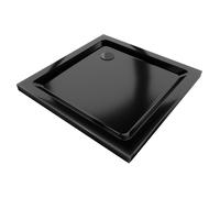 Mexen Flat receveur de douche carré slim 70 x 70 cm, noir, siphon noir - 40707070B 14484 5907709151598