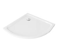 Mexen Flat receveur de douche demi-circulaire slim 100 x 100 cm, blanc, siphon chromé - 41101010 14464 5907709150133