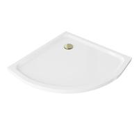 Mexen Flat receveur de douche demi-circulaire slim 70 x 70 cm, blanc, siphon doré - 41107070G 13201 5907709164680