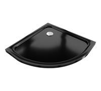 Mexen Flat receveur de douche demi-circulaire slim 80 x 80 cm, noir, siphon chromé - 41708080 2545 5903163383971