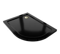 Mexen Flat receveur de douche demi-circulaire slim gauche 100 x 90 cm, noir, siphon doré - 41709010L-G 98852 5907931027951