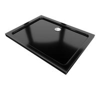 Mexen Flat receveur de douche rectangulaire slim 110 x 80 cm, noir, siphon chromé - 40708011 14476 5907709150065