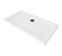 Mexen Flat receveur de douche rectangulaire slim 130 x 70 cm, blanc, siphon noir - 40107013B 13224 5907709164352