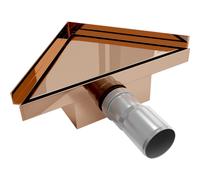Mexen Flat-T M13 siphon mural triangulaire 20 x 20 cm, or rose - 1610320 83717 5905315986573