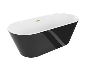 Mexen Flavia Bac d'angle ovale sur pied 170 x 75 cm blanc/noir