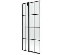Mexen Flip pare-baignoire à 2 volets 80 x 150 cm, grille noire, noir - 894-080-101-70-77 20413 5907709148918