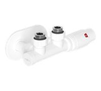 Mexen G00 ensemble thermostatique angulaire avec rosace R, Duplex, DN50, blanc - W907-900-905-20 32538 5905315237033