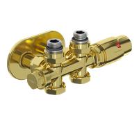 Mexen G00 ensemble thermostatique coudé/droit avec rosace R, Duplex, DN50, doré - W908-900-905-50 32559 5905315237095