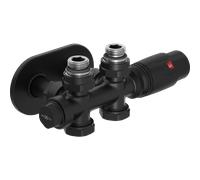 Mexen G00 ensemble thermostatique coudé/droit avec rosace R, Duplex, DN50, noir - W908-900-905-70 32562 5905315237118