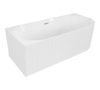 Mexen Gia baignoire îlot d'angle rainurée gauche 150 x 75 cm, blanc brillant, trop-plein chromé - 52701507500L-01 53534 5905315504845